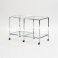 Glass shelf fixtures (Abst fixtures) 2 rows x 1 tier with casters