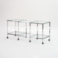 Glass shelf fixtures (Abst fixtures) 3 rows x 1 tier with casters