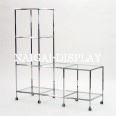 Glass shelf fixture (abst fixture) with 3-1-1 casters