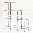 Glass shelf fixture (Abst fixture) with M-3 type casters