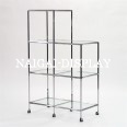 Glass shelf fixture (abst fixture) with 3-2 casters