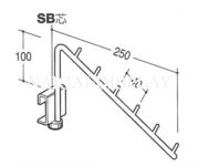 Square bar hook UP Inclined