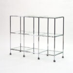 Glass Shelf Fixture Bibo 3 Rows x 2 Tier with Casters