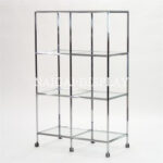Glass Shelf Fixture Bibo 2 Rows x 3 Tier with Casters