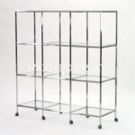 Glass Shelf Furniture Bibo 3 x 3 Tiers with Casters